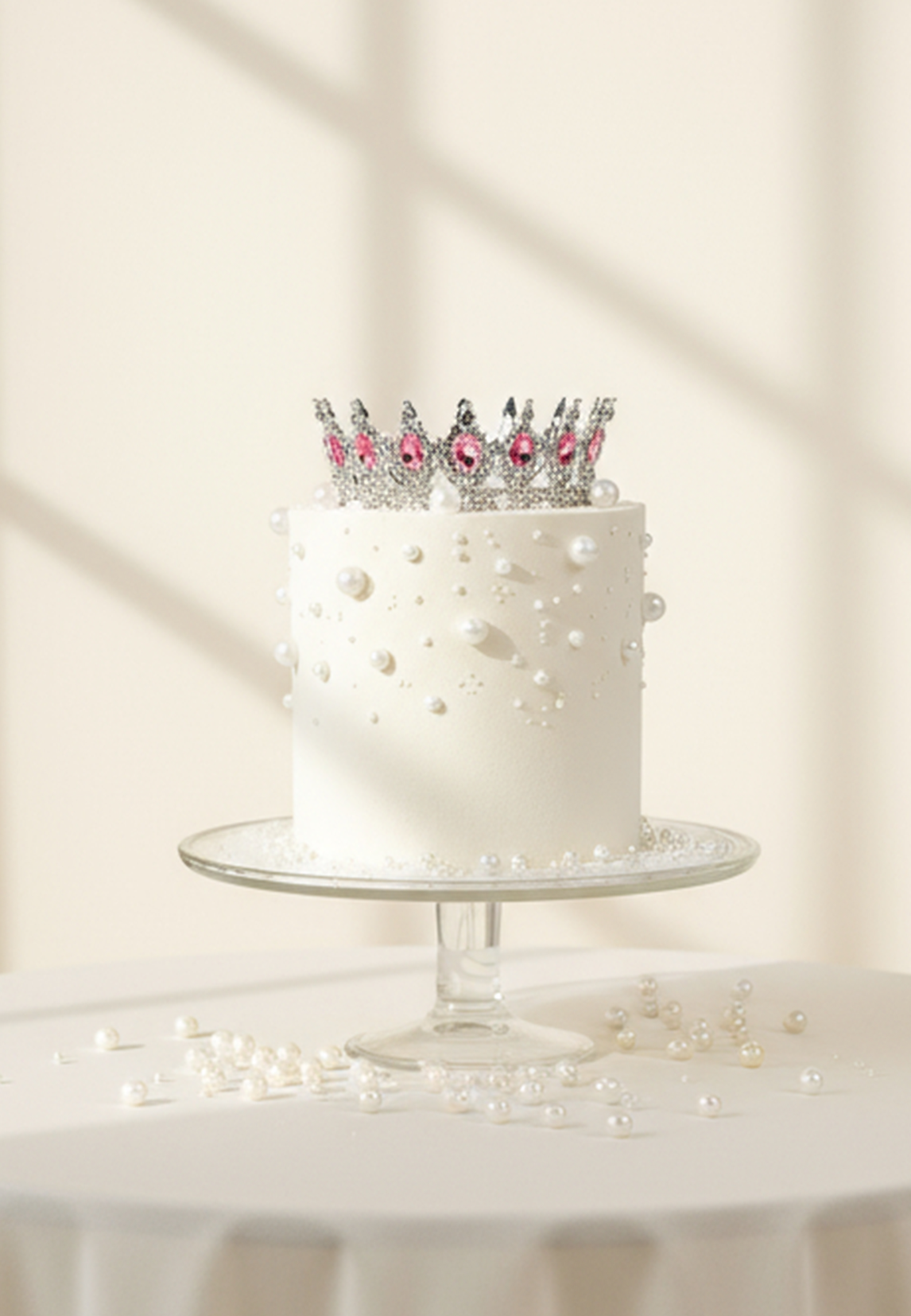 Tort Królewska Korona ~ - 110 porcji – tort trzypiętrowy - Śmietankowo - Wiśniowy