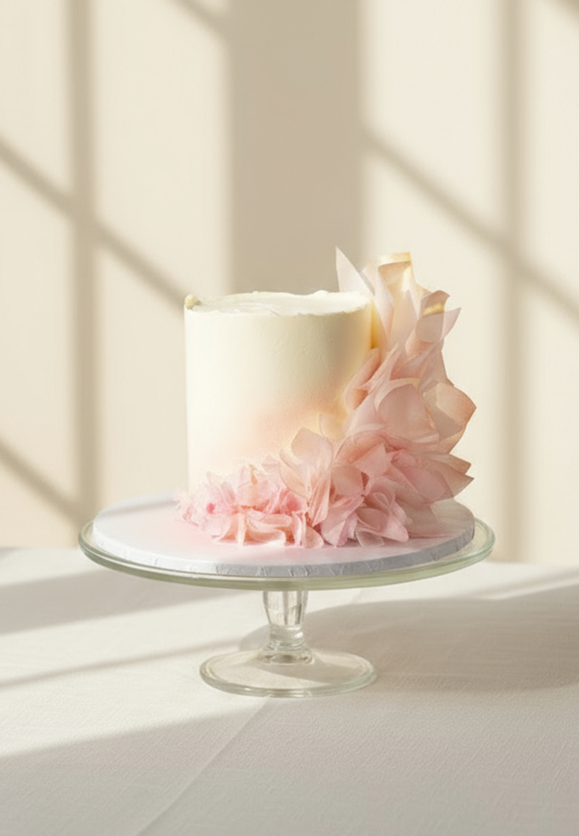 Tort Pudrowy Tiul ~ - 110 porcji – tort trzypiętrowy - Śmietankowo - Wiśniowy