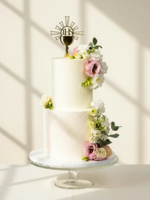 Tort zdobiony kwiatami <br>~