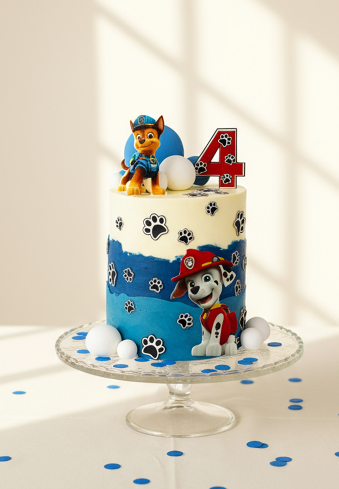 Tort Psi Patrol ~ - 110 porcji – tort trzypiętrowy - Pistacjowy z malinami