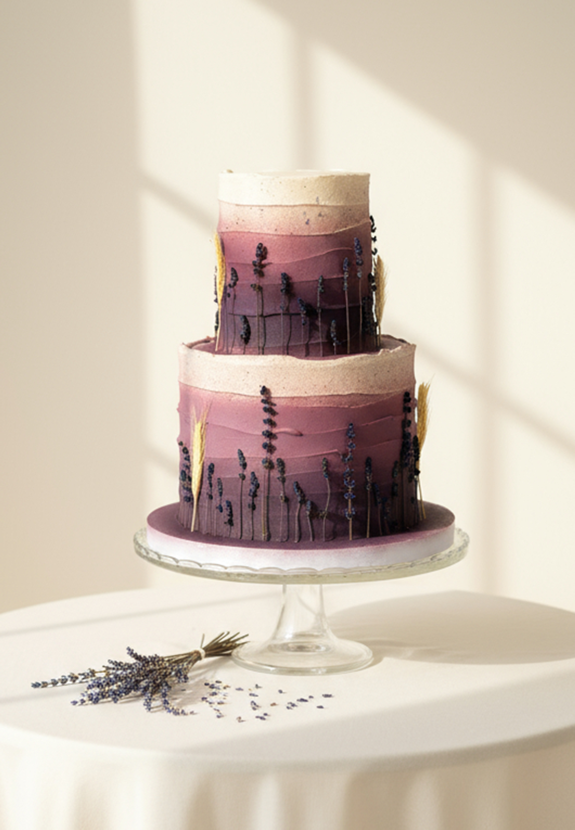 Tort Lawendowy ~ - 110 porcji – tort trzypiętrowy - Śmietankowo - Malinowy